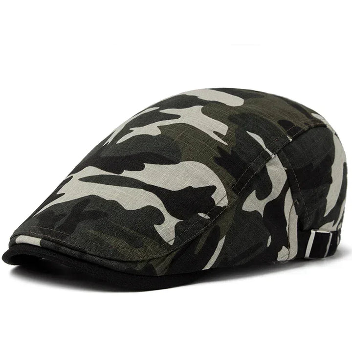 Wexford Camouflage Baret | Lichtgewicht platte zomerpet van katoen linnen