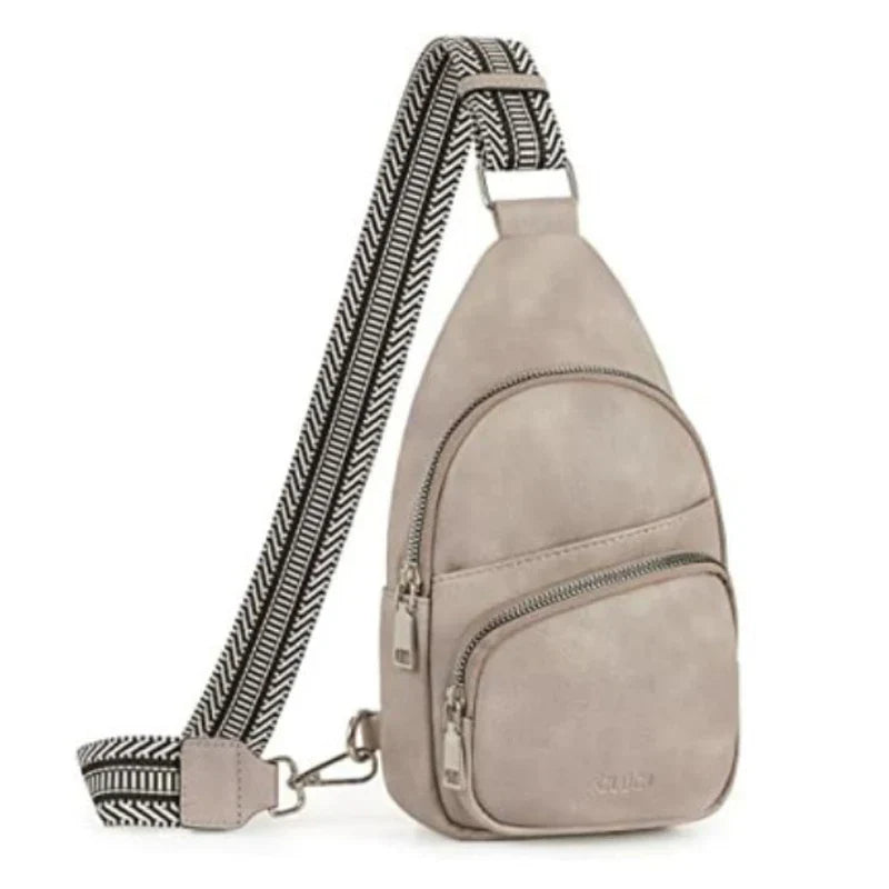 Dames leren crossbody schoudertas met verstelbare band