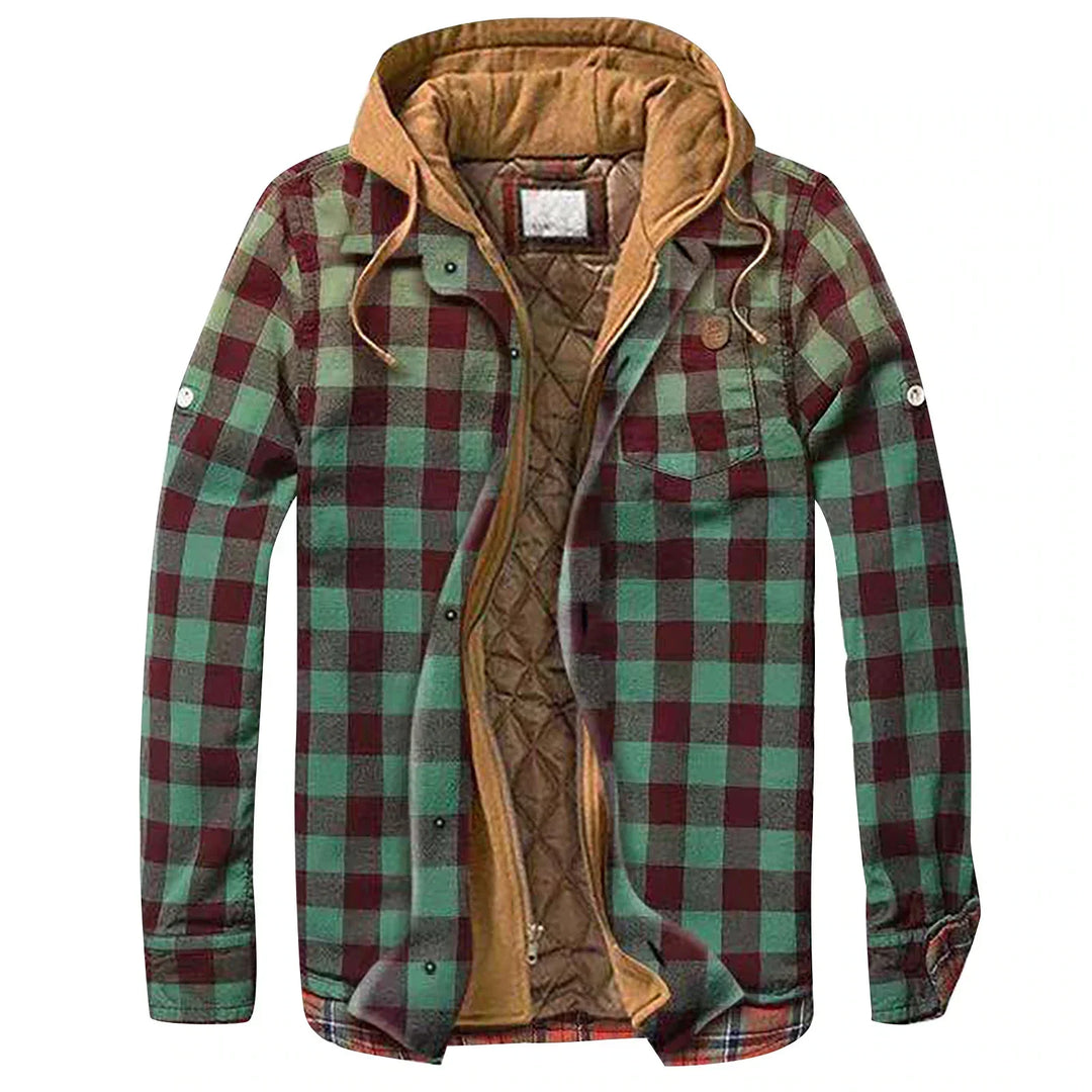 Milan | Geruite patchwork jas met capuchon