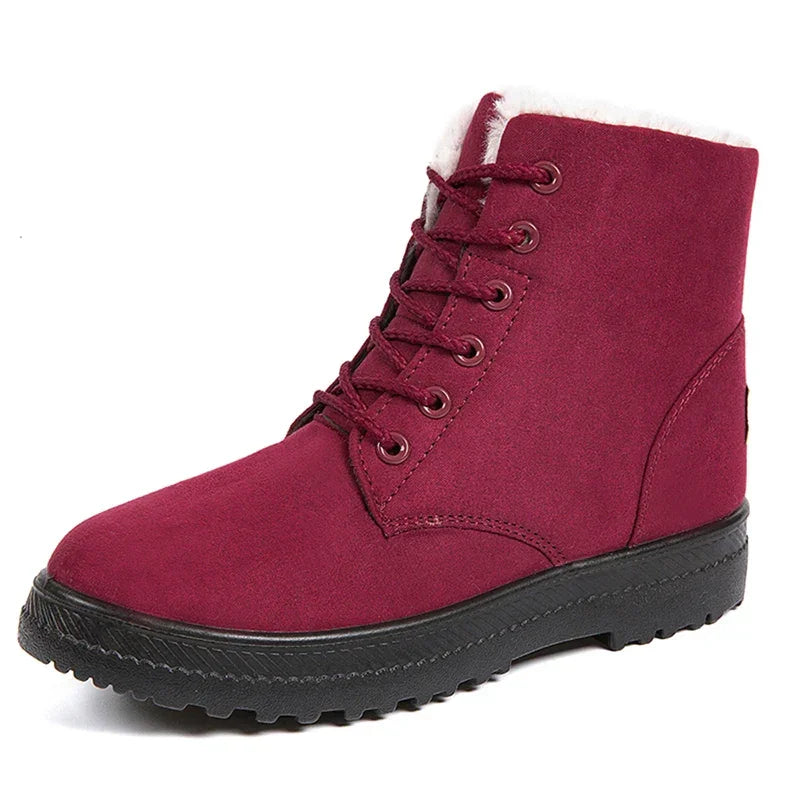 Dames boots | Zwarte veterlaarzen met warme voering