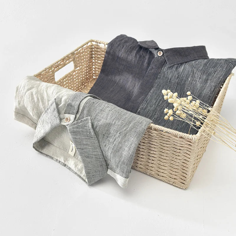 LinoChic | Linnen shirt met korte mouwen