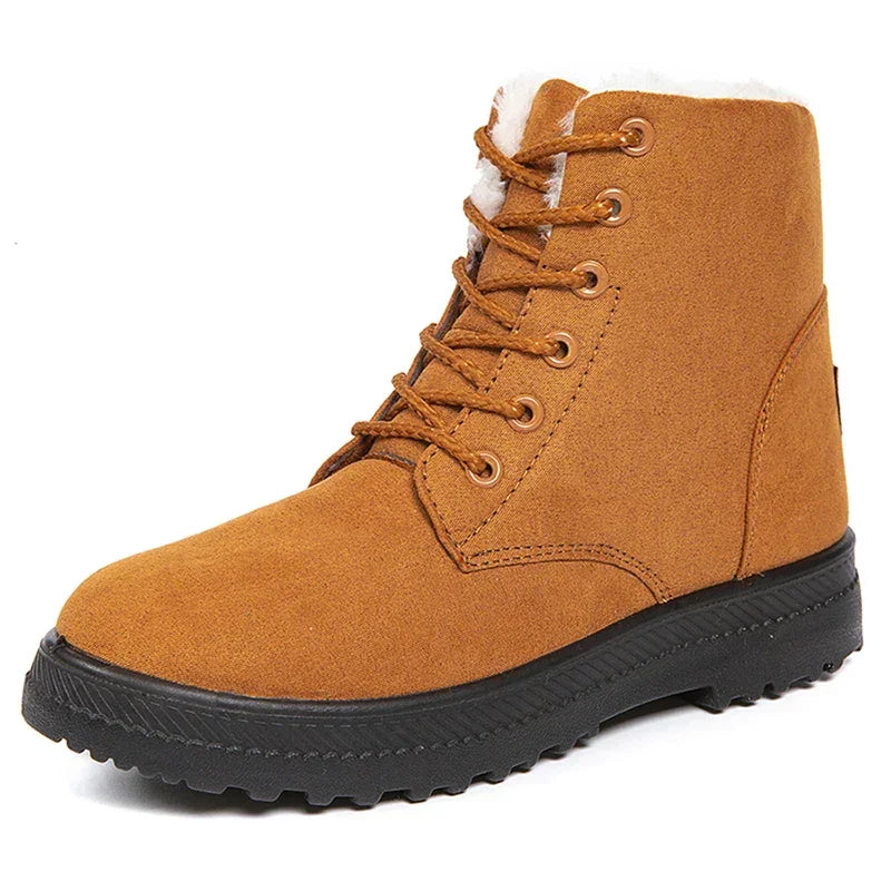 Dames boots | Zwarte veterlaarzen met warme voering