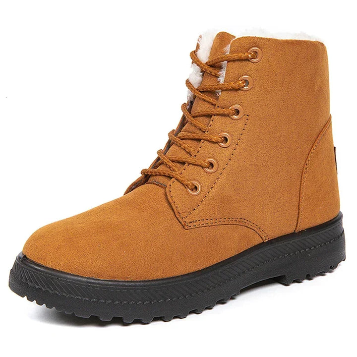 Dames boots | Zwarte veterlaarzen met warme voering