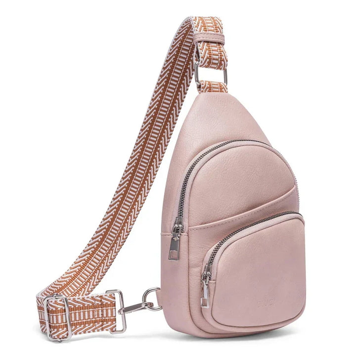 Dames leren crossbody schoudertas met verstelbare band