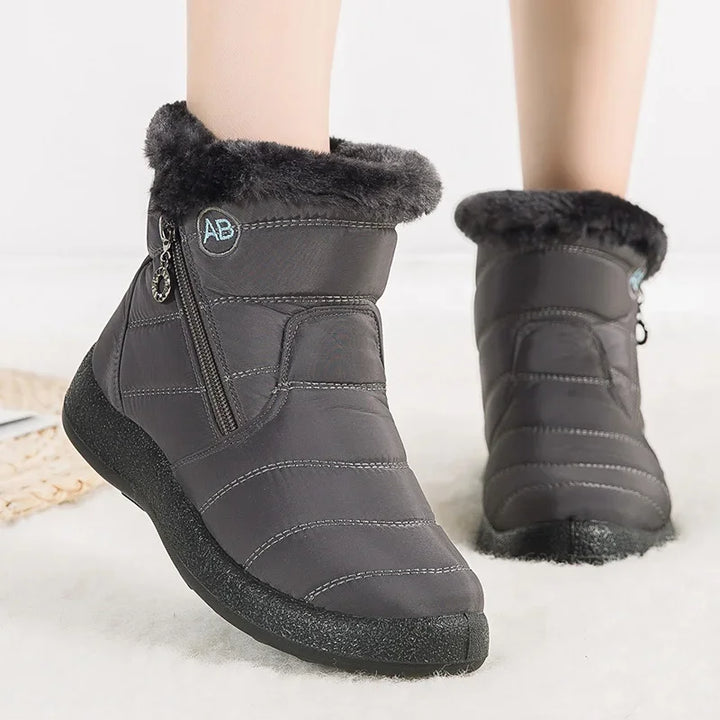 Dames lage boots | Winter enkellaarsjes met bontvoering