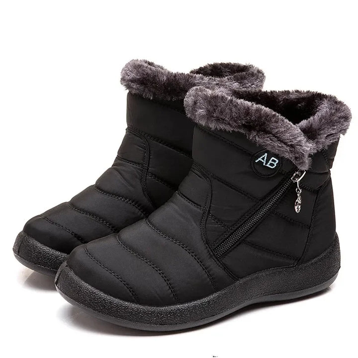 Dames lage boots | Winter enkellaarsjes met bontvoering