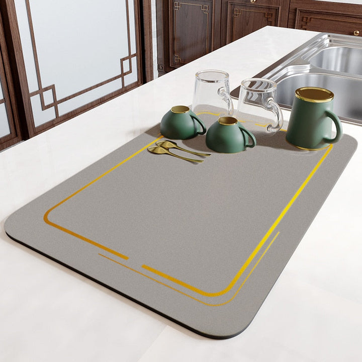 DryGuard Mat | Grote keukenafdruipmat waterabsorberend en anti‑slip