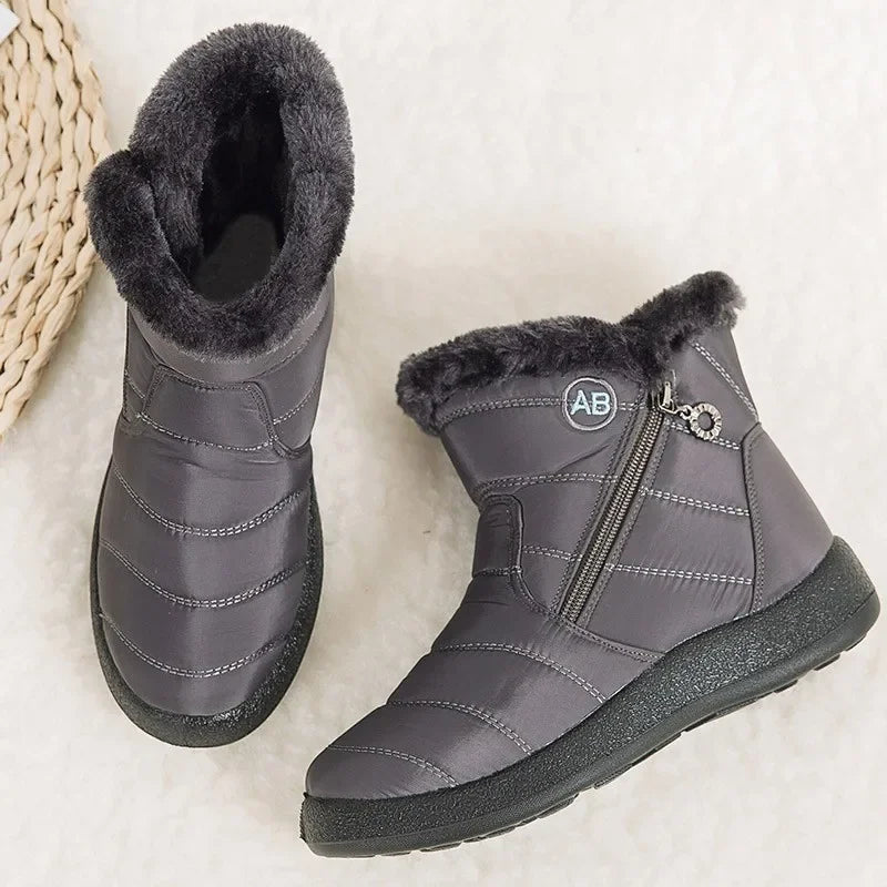 Dames lage boots | Winter enkellaarsjes met bontvoering