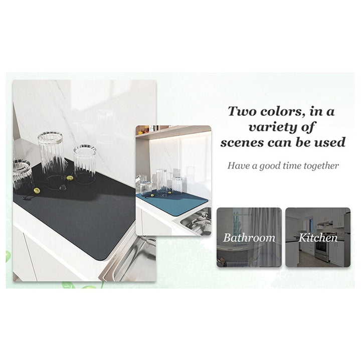 DryGuard Mat | Grote keukenafdruipmat waterabsorberend en anti‑slip