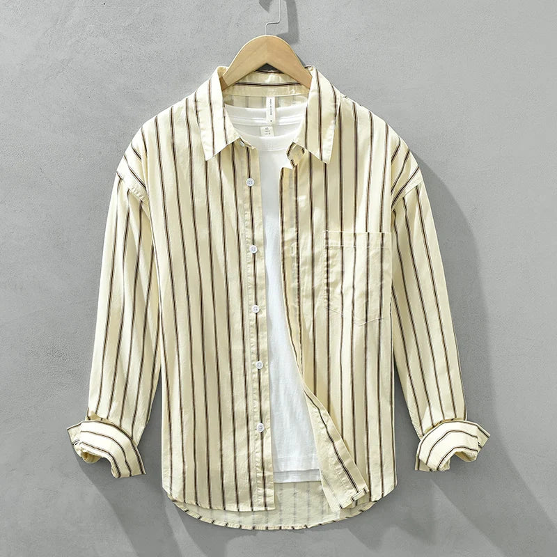 StripeSoft | Katoenen longsleeve met streeppatroon