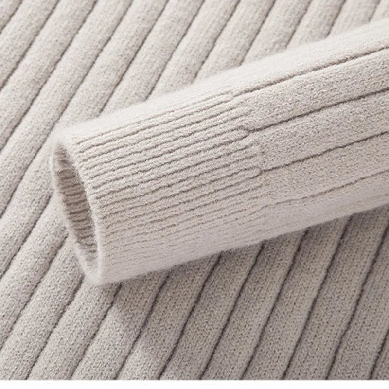 Elegante Gestreepte Katoenen Half Zip Sweater