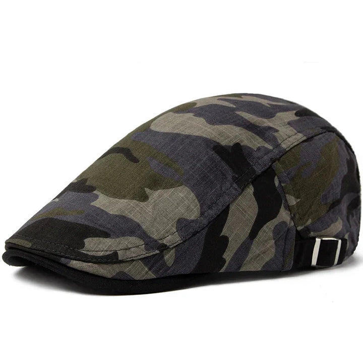 Wexford Camouflage Baret | Lichtgewicht platte zomerpet van katoen linnen