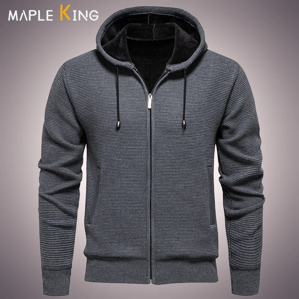 Premium casual heren vest met capuchon en rits