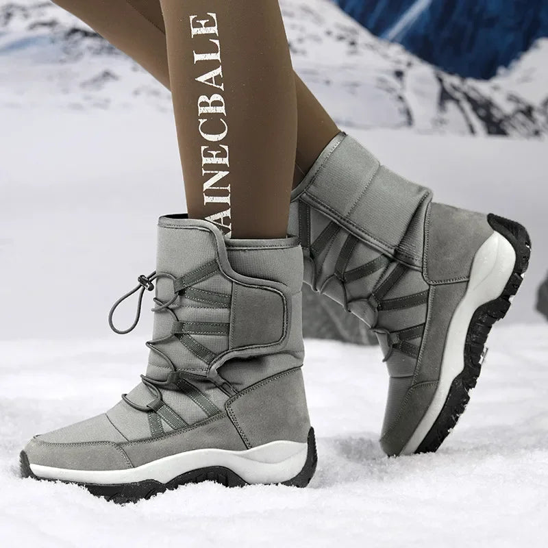Heren snowboots | Zwarte waterdichte winterlaarzen met voering