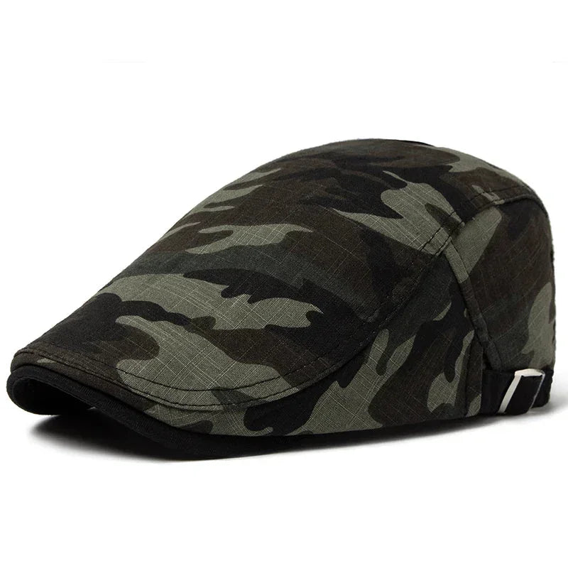 Wexford Camouflage Baret | Lichtgewicht platte zomerpet van katoen linnen