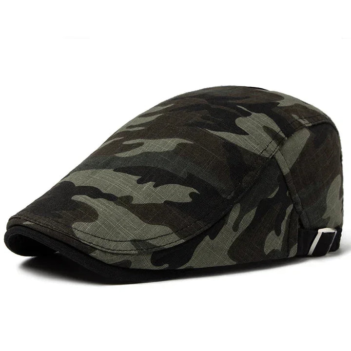 Wexford Camouflage Baret | Lichtgewicht platte zomerpet van katoen linnen