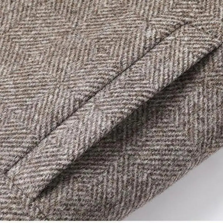 WeaveGuard | Woljas met herringbone patroon en ribkraag