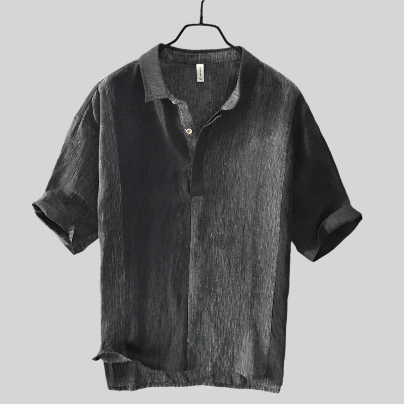 LinoChic | Linnen shirt met korte mouwen