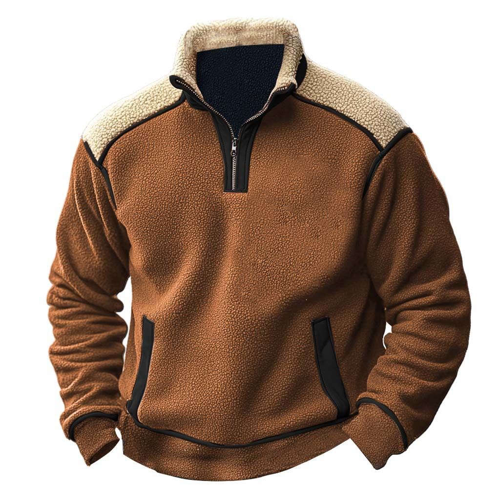 HighlandFleece | Sherpa fleece sweater met contrastdetails