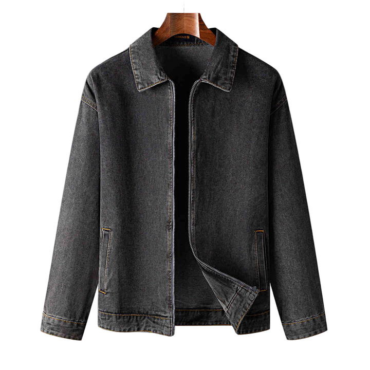 UrbanDenim | Heren denim jas met ritssluiting en kraag