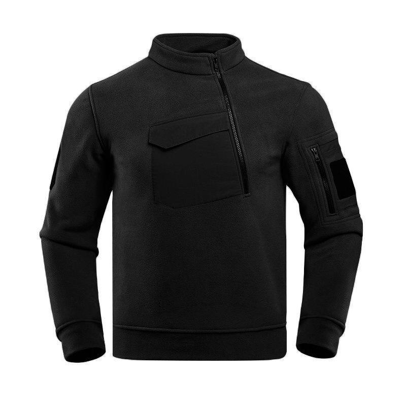 UtilityZip | Heren sweater met halve rits en borstzak