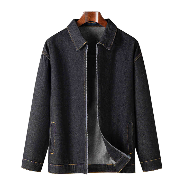 UrbanDenim | Heren denim jas met ritssluiting en kraag