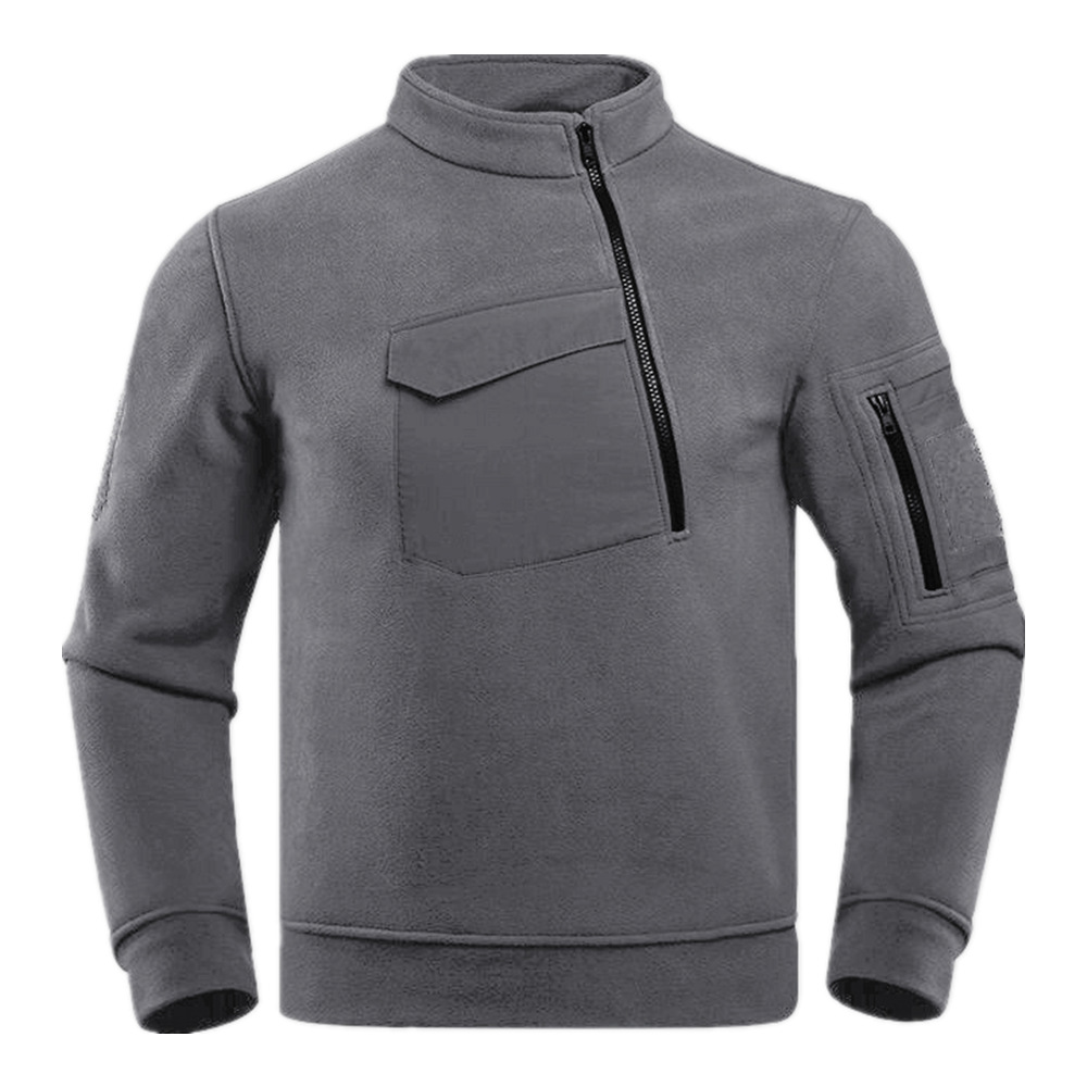 UtilityZip | Heren sweater met halve rits en borstzak
