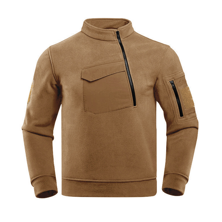 UtilityZip | Heren sweater met halve rits en borstzak