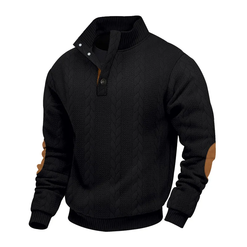 Stefano | Heren trui met halve rits en kabelpatroon