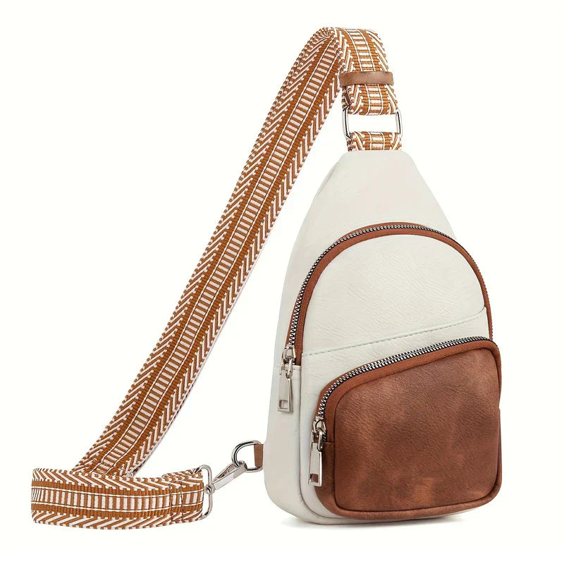 Dames leren crossbody schoudertas met verstelbare band