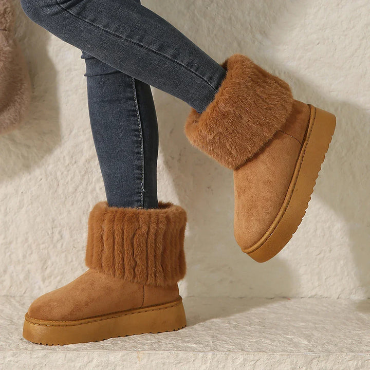 Dames boots | Warme winter boots met bontvoering