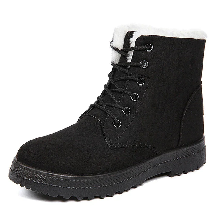 Dames boots | Zwarte veterlaarzen met warme voering