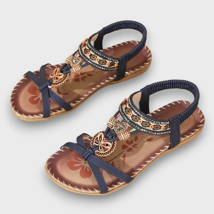 Sandalen dames | Boho sandalen met sierdetails en comfortzool