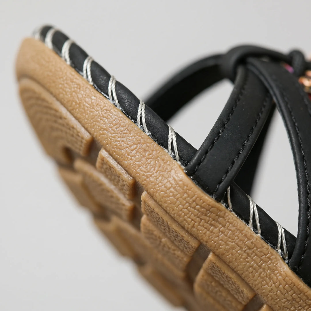 Sandalen dames | Boho sandalen met sierdetails en comfortzool