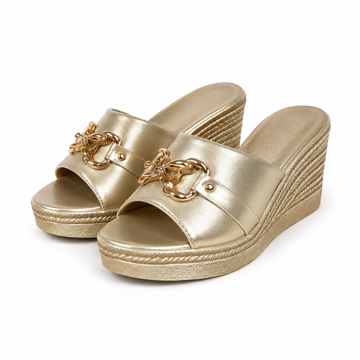 Sandalen dames | Comfort sleehaksandalen met sierdetail