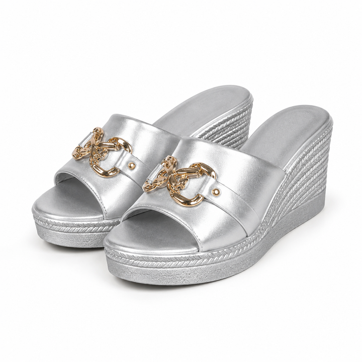 Sandalen dames | Comfort sleehaksandalen met sierdetail