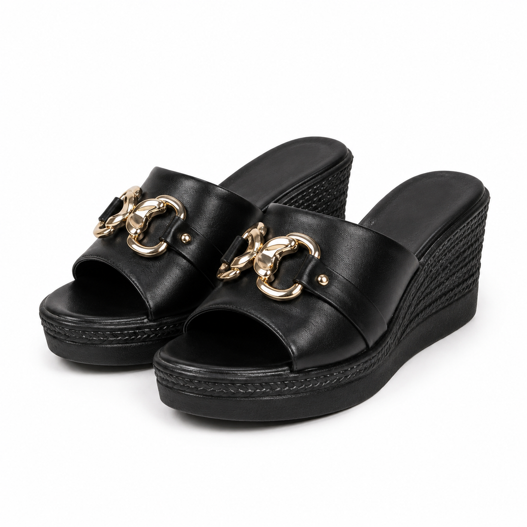Sandalen dames | Comfort sleehaksandalen met sierdetail