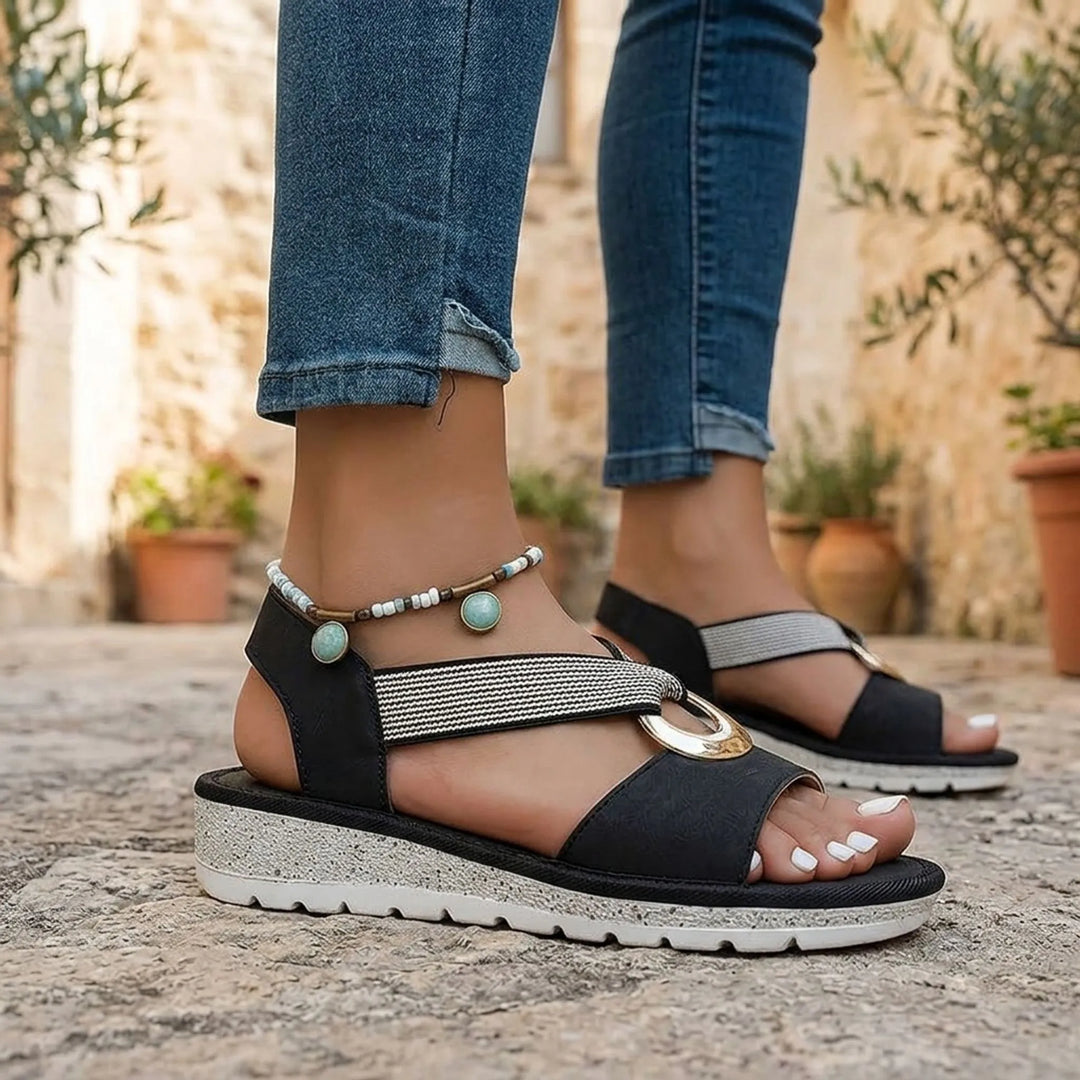 Sandalen dames | Comfortabele sandalen met sierdetail