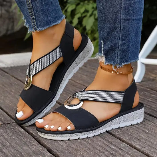 Sandalen dames | Comfortabele sandalen met sierdetail
