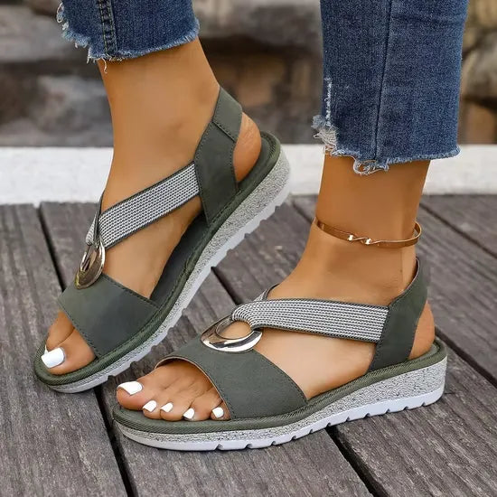 Sandalen dames | Comfortabele sandalen met sierdetail