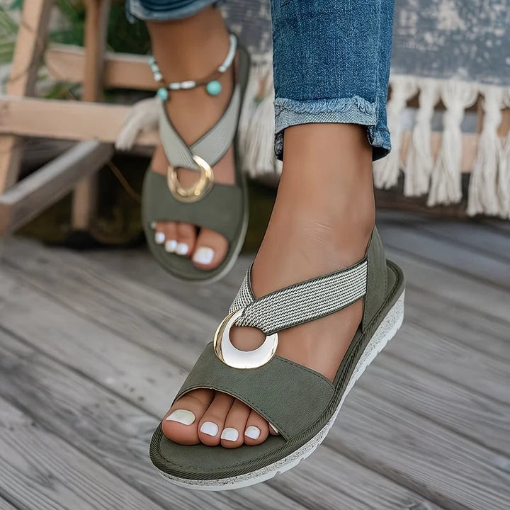 Sandalen dames | Comfortabele sandalen met sierdetail