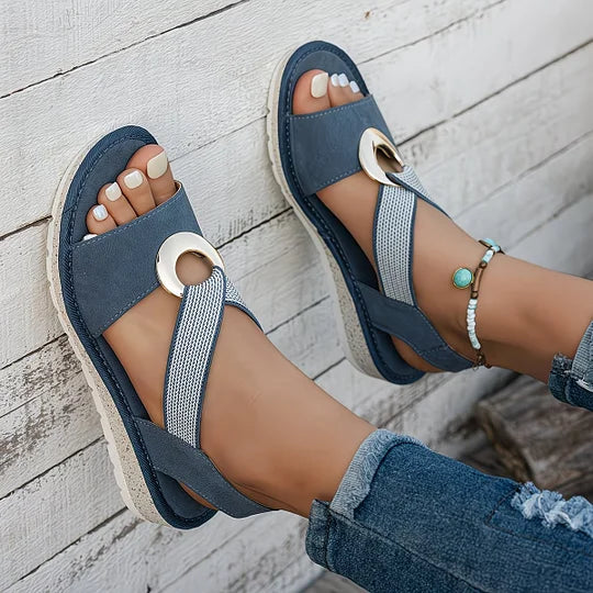 Sandalen dames | Comfortabele sandalen met sierdetail