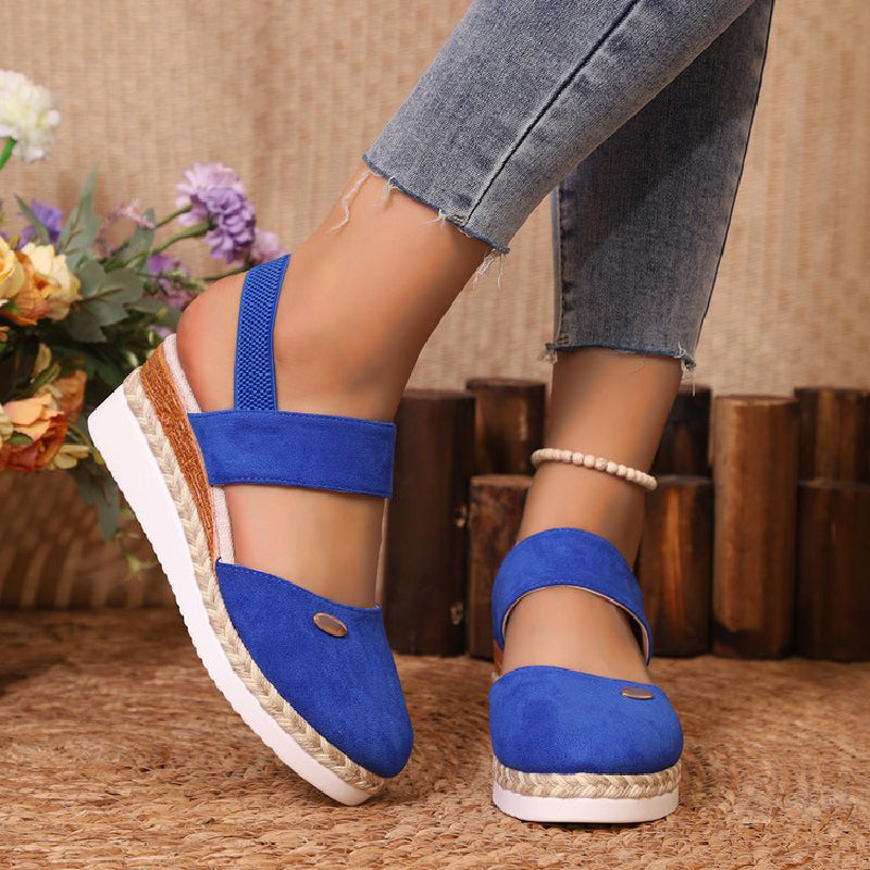 Sandalen dames | Comfortabele sleehak met gesloten neus