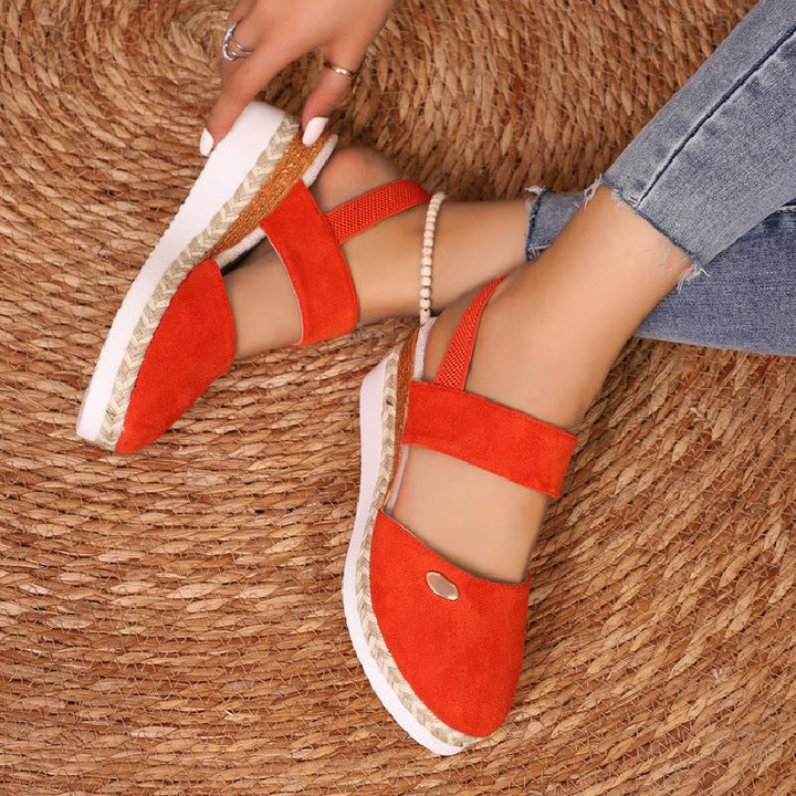 Sandalen dames | Comfortabele sleehak met gesloten neus