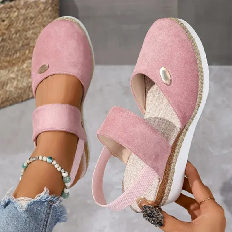 Sandalen dames | Comfortabele sleehak met gesloten neus