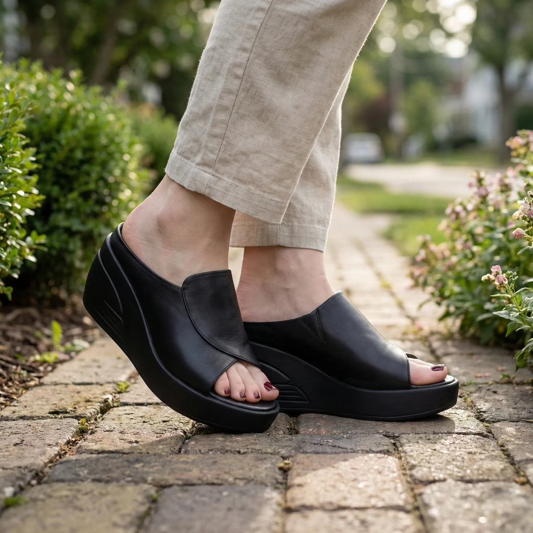 Sandalen dames | Ergonomische comfort sandalen met sleehak