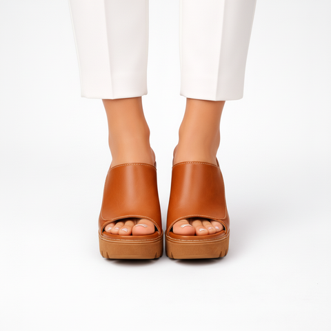 Sandalen dames | Platform sandalen met blokhak