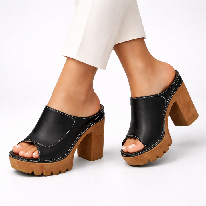 Sandalen dames | Platform sandalen met blokhak