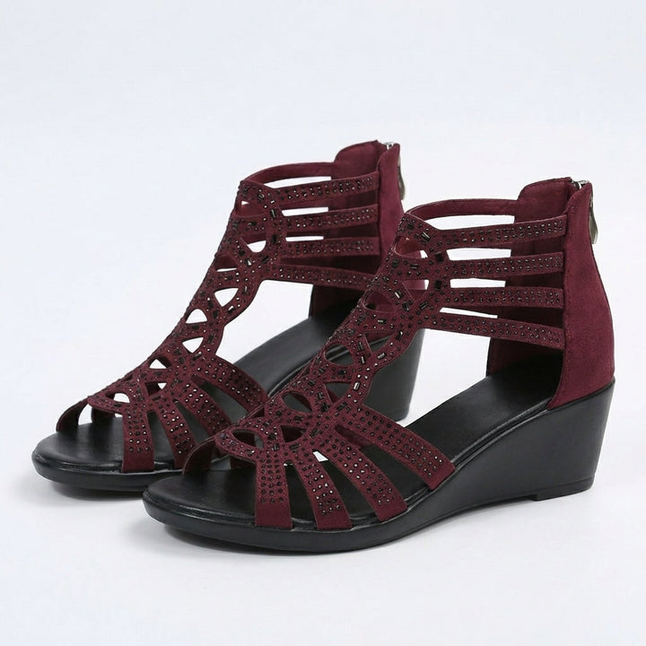 Sandalen dames | Sleehak sandalen met strass details