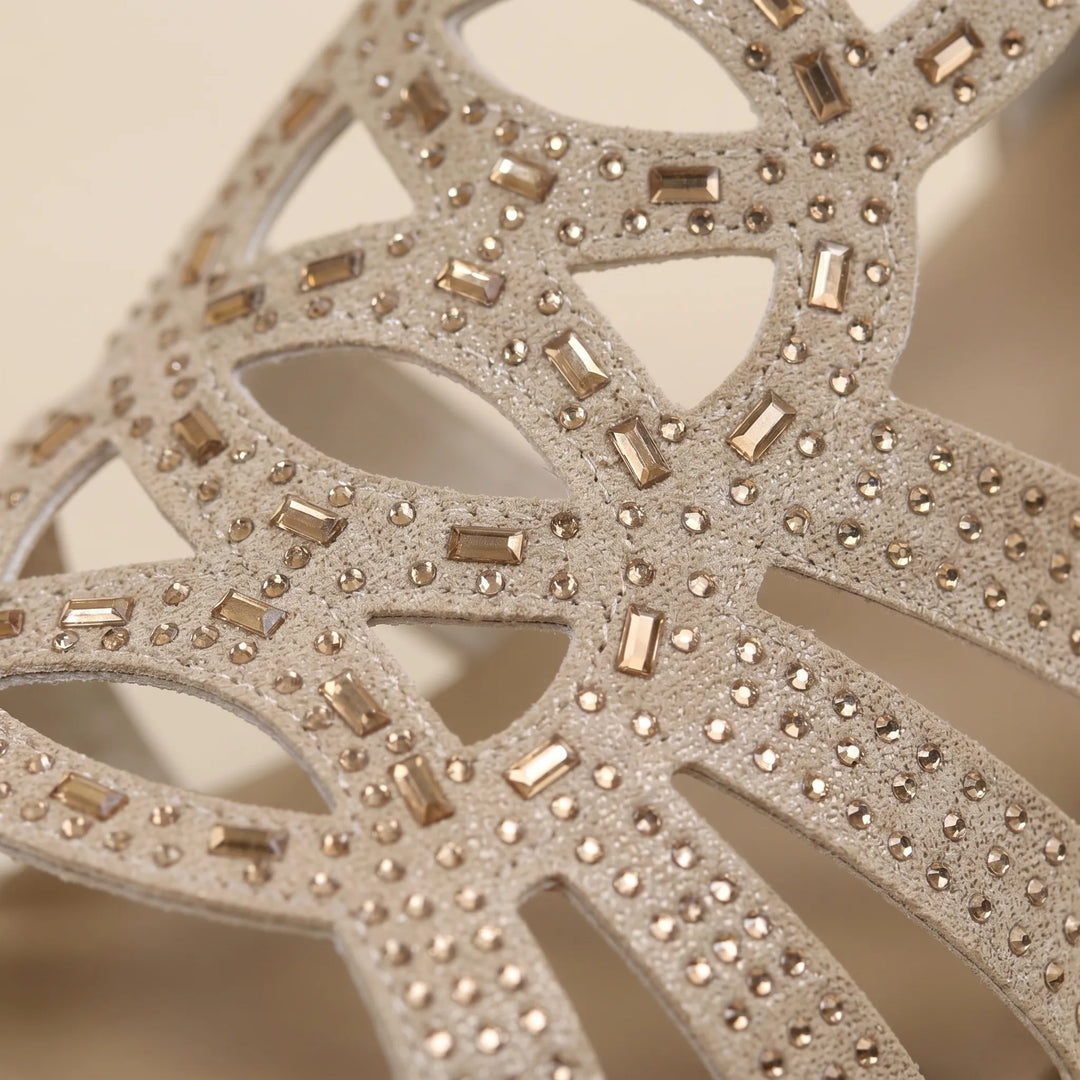Sandalen dames | Sleehak sandalen met strass details